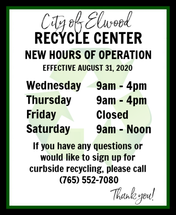 City of Elwood Recycle Center Official site of the City of Elwood, IN
